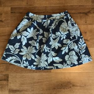 Loft skirt, blue floral batik pattern, size 4